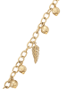 faina Women Chain Link Bracelet With Charms in Gold