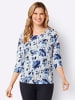 Sieh an! 3/4-Arm-Shirt in weiß-marine-bedruckt
