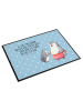Mr. & Mrs. Panda Schreibtischauflage Pinguin mit Kind mit Spruch in Blau Pastell