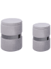 Beliani 2er-Set Pouf DORIS in Grau/Silber