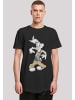 F4NT4STIC Long Cut T-Shirt Looney Tunes Bugs Bunny Rapper in schwarz