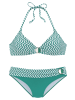 JETTE Triangel-Bikini in grün-weiß