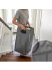 relaxdays Wäschesammler in Grau/ Natur - (B)109,5 x (H)73,5 x (T)33 cm