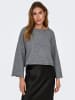 JACQUELINE de YONG Strickpullover Kurz U-Boot-Ausschnitt Tiefe Schultern in Grau-3