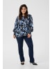 KAFFE curve Langarm-Bluse KClurana in Black/Blue Graphic Strokes
