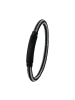 Tom Tailor Armband Edelstahl, IP schwarz, Nylon in schwarz