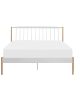 Beliani Doppelbett MAURS in Weiß/Braun - (W) 147 x (H) 100 x (L) 209 cm