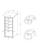 en.casa Rollcontainer Kökar in Grau (H)69cm (B)28cm (T)41cm