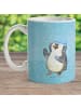 Mr. & Mrs. Panda Camping Tasse Pinguin Duschen ohne Spruch in Eisblau