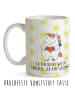 Mr. & Mrs. Panda Teetasse Einhorn Herz mit Spruch in Weiß