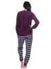 NORMANN Frottee Schlafanzug Bündchen - 82662 in lila