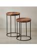 KADIMA DESIGN Satztisch 2er-Set | Sheesham/Metall, Massivholz