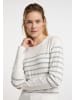 DreiMaster Damen Strickpullover in Wollweiss Grau Melange