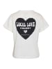 Noisy may Design T-Shirt mit Herz-Print und Schriftzug Local Love Club in Weiß