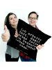 Mr. & Mrs. Panda Sofakissen Ich arbeite hart, damit... mit Spruch in Schwarz