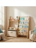 relaxdays Bücherregal in Weiß/ Natur - (B)84,5 x (H)80 x (T)34,5 cm