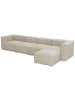 58 aufm Kessel SOFA 4-Sitzer mit Hocker rechts Kattrina Flachgewebe creme