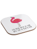 Mr. & Mrs. Panda Untersetzer Gläser Flamingo Stolz mit Spruch in Weiß