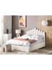 Beliani Doppelbett VINCENNES in Weiß/Schwarz - (W) 147 x (H) 125 x (L) 214 cm