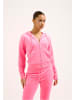 Juicy Couture Juicy Couture DACH ADDISON VELOUR ZIP HOODIE in fluro pink