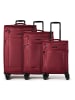D&N Travel Line 9804 4 Rollen Kofferset 3-teilig mit Dehnfalte in dark red