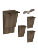 relaxdays 4 x Fledermauskasten in Braun - (B)22,5 x (H)34 x (T)12,5 cm