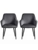 SONGMICS 2er-Set: Esszimmerstuhl in Dunkelgrau-Schwarz - (B)62.5 x (H)85 x (T)60 cm