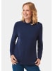GOLDNER Stehkragenshirt aus Feinjersey, Langarm in marine