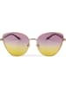 styleBREAKER Cateye Sonnenbrille in Gold / Violett-Gelb Verlauf