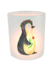 Mr. & Mrs. Panda Deko Windlicht Pinguin Blumen ohne Spruch in Transparent
