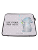 Mr. & Mrs. Panda Laptop Hülle Elefant Seifenblasen mit Spruch in Grau Pastell