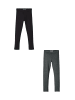 name it Leggings 2er-Set Regular Fit weich bequem Basic in Schwarz-Dunkelgrau