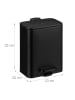 relaxdays Mülleimer Bad in Schwarz - 5 l