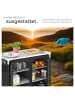 tectake Campingschrank Deluxe mit Aluminiumgestell und 6 Fächern  97 x 47,5 x 78 cm, sch