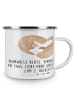 Mr. & Mrs. Panda Camping Emaille Tasse 2. Hochzeitstag Baumwollh... in Weiß