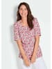 GOLDNER Kurzgröße:  Printshirt Multicolor-Halbarmshirt mit Rundhals in pink / gemustert