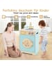 COSTWAY Kinder Waschmaschine Holz in Blau
