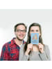 Mr. & Mrs. Panda Postkarte Bär Kind mit Spruch in Blau Pastell