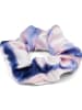 styleBREAKER Scrunchie Haargummi in Dunkelblau-Rose