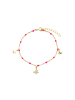 Luxenter Armband aus 925er Sterlingsilber und rosa lackiert, mit 18K Gelbgold-Finish