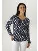 Aniston SELECTED Langarmshirt in marine-türkis-wollweiß-petrol-hellblau