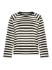 ICHI IHITIRA SW LS2 regular fit in Black/ Almond Milk stripe