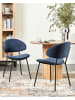Beliani 2er-Set Esszimmerstuhl KIANA in Blau/Schwarz