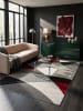 KADIMA DESIGN Kurzflorteppich Abstrakt pflegeleicht Wohnzimmer Schlafzimmer Modern in Rot-Grau