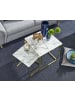 KADIMA DESIGN Beistelltisch 2er-Set | Marmor-Optik, Weiß/Gold, Modern in Weiß