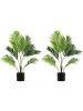 COSTWAY 2er Set Künstliche Areca Palme in Grün