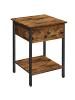 VASAGLE Nachttisch Barnet in Vintagebraun, Schwarz - (B)40 x (H)55 x (T)40 cm