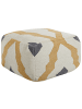 Beliani Pouf ZEUGMA in Beige/Grau/Gelb - (W) 60 x (H) 40 x (L) 60 cm