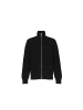 Jil Sander Schwarz Alpaka Leder Strickjacke
