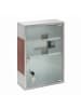 relaxdays Medizinschrank in Silber/Braun - (B)30 x (H)45 x (T)12 cm